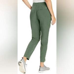 Eddie Bauer Olive Green Straight-Leg Active Pants